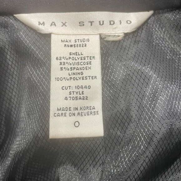 MAX STUDIO ELEGANT MINIMALISTIC COAT BLAZER SIZE 0 XSMALL - Picture 2 of 12